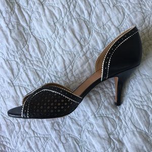 Nine West Black & White Peep Toe Pumps